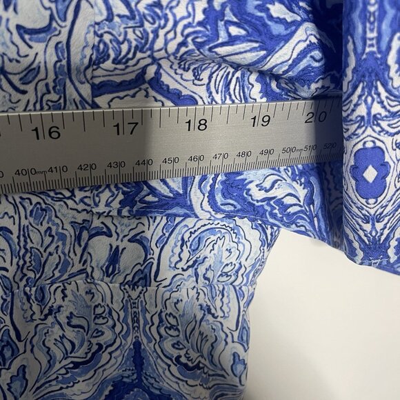 Chicos Maxi Dress Women’s 18 Blue Medallion V-Neck Title Print Side Slits - Picture 5 of 7